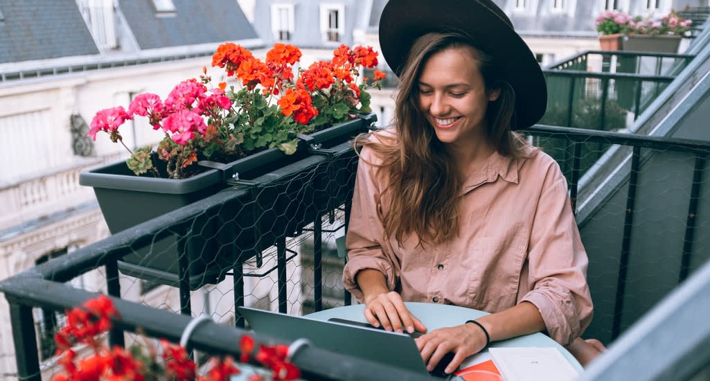 Woman using a laptop